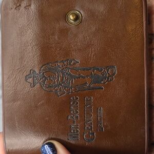 Men-Bense Genuine Leather Wallet Dark Brown Pockets Credit Card ID Holder